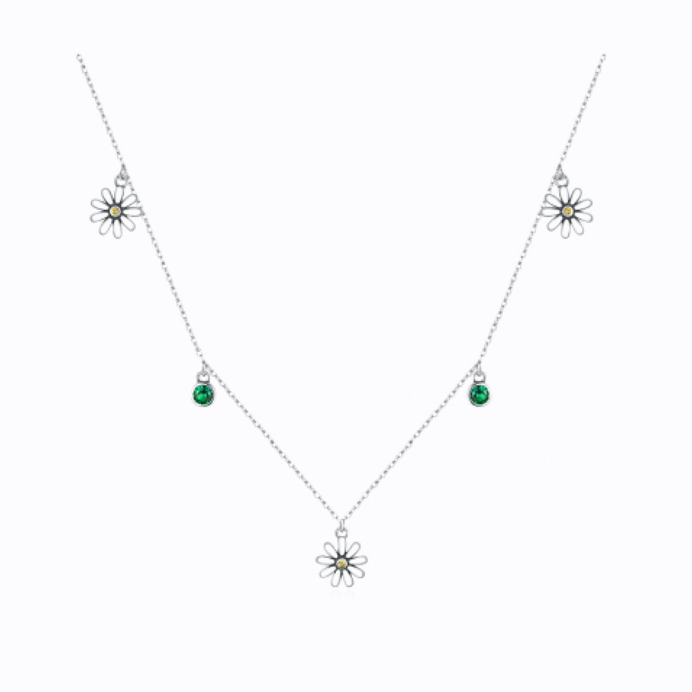 Daisy Chain Necklace, Sterling Silver