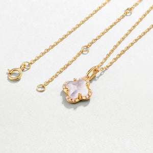 Four Leaf Clover Necklace, 14ct Gold Plate