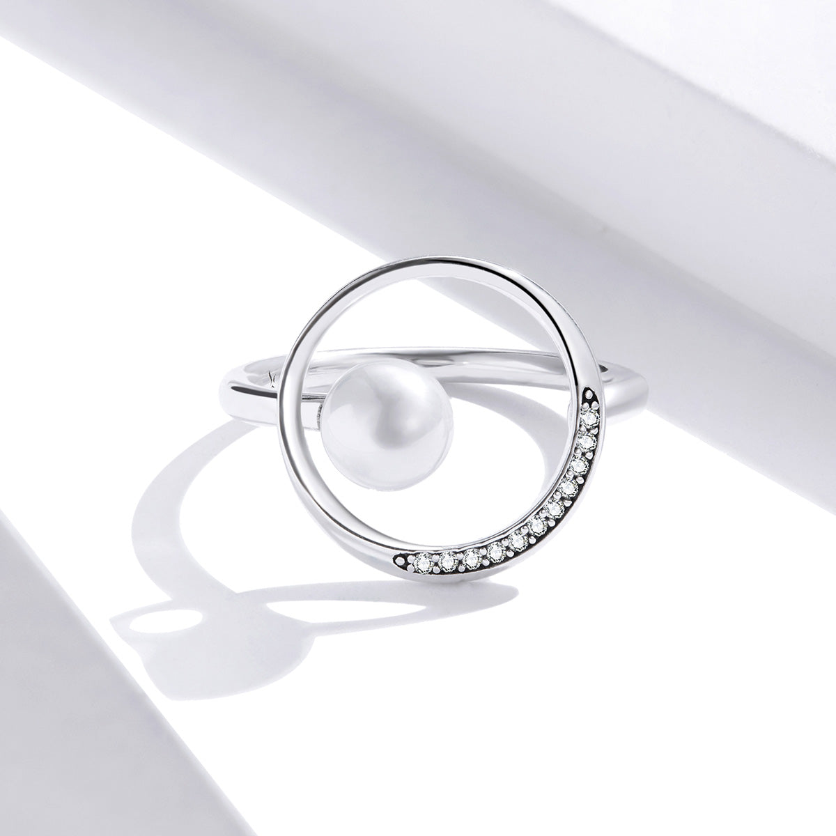 Luna Pearl Ring, Sterling Silver