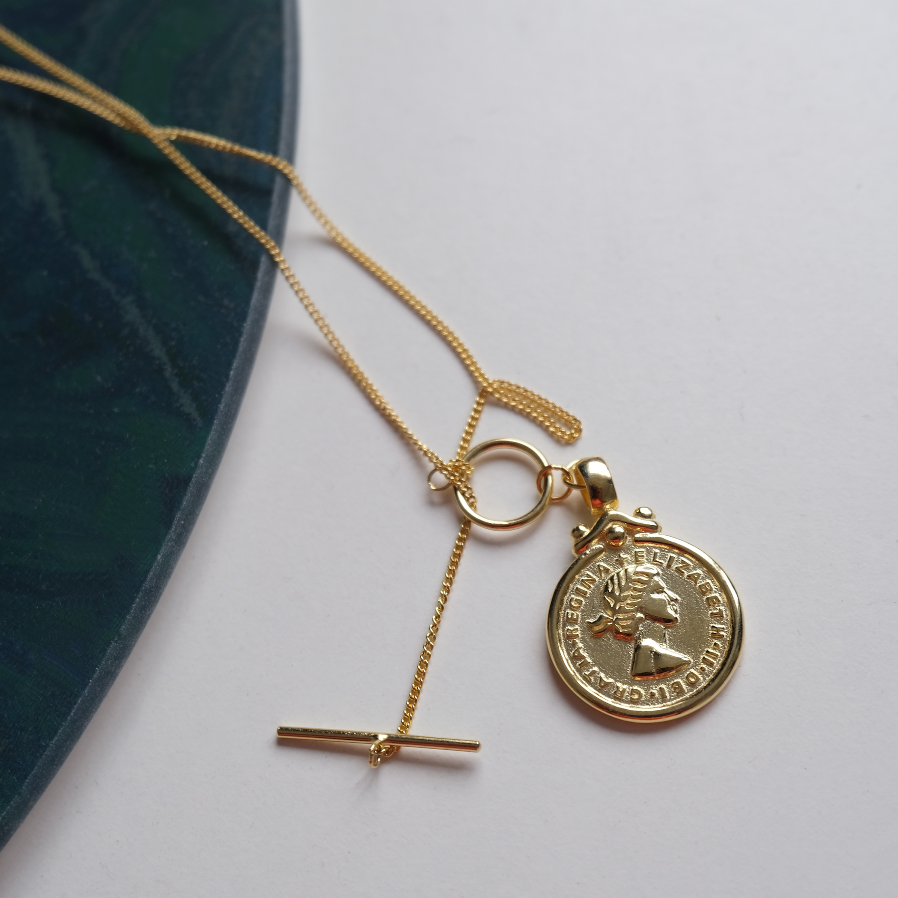 Gold Coin necklace, 14ct Gold Plate