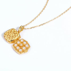 Keepsake Pearl Locket Necklace,  14ct Gold Plate