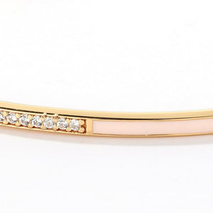 Pink Enamel Stacking Bracelet,  14ct Gold Plate