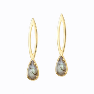 Hanging Raindrop, Earrings, 14ct Gold Plate