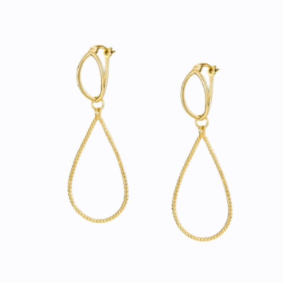 Crossover Double Hoop Earring, 14ct Gold Plate