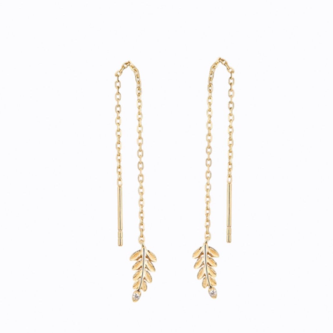 Gold Leaf Drop Earrings, 14ct Gold Plate