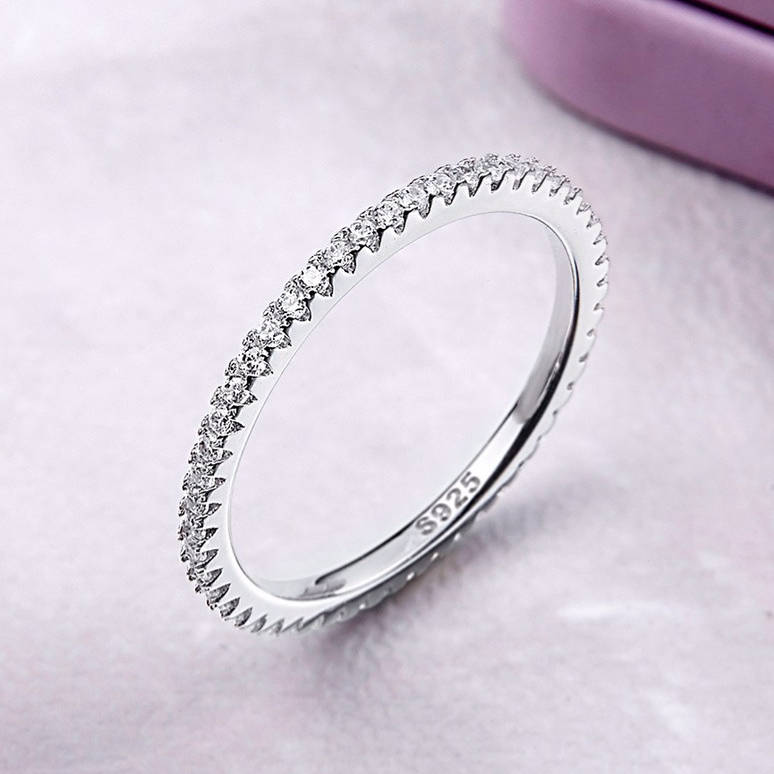 Pavé Band Ring, Sterling Silver
