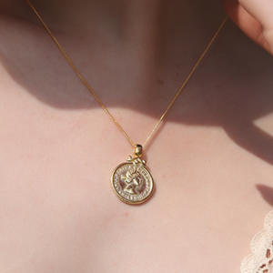 Gold Coin necklace, 14ct Gold Plate