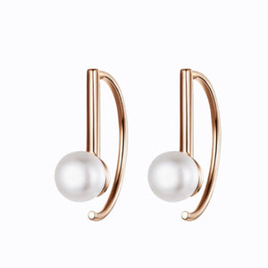 Lux Pearl Earrings, 14ct Gold Plate