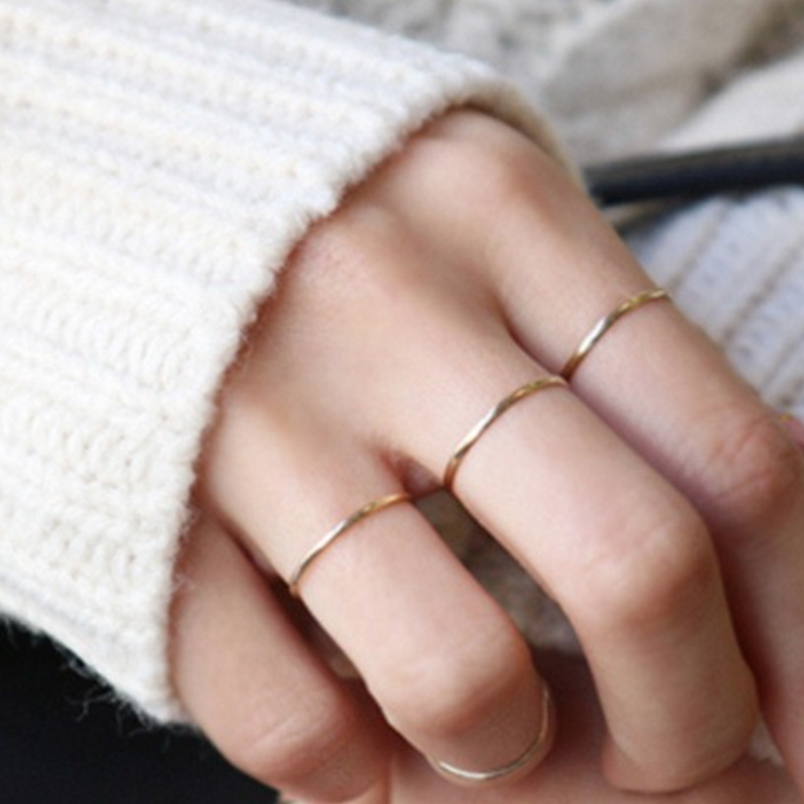 Simple Delicate Band Ring, Sterling Silver