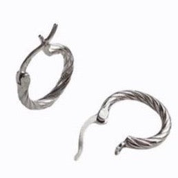 Twisted Hoop Earrings, Sterling Silver