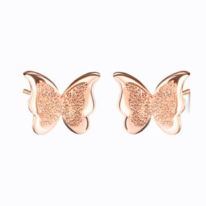 Butterfly Earrings, Rose Gold