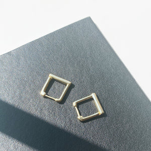 Mini Square Hoop, 14ct Gold Plate