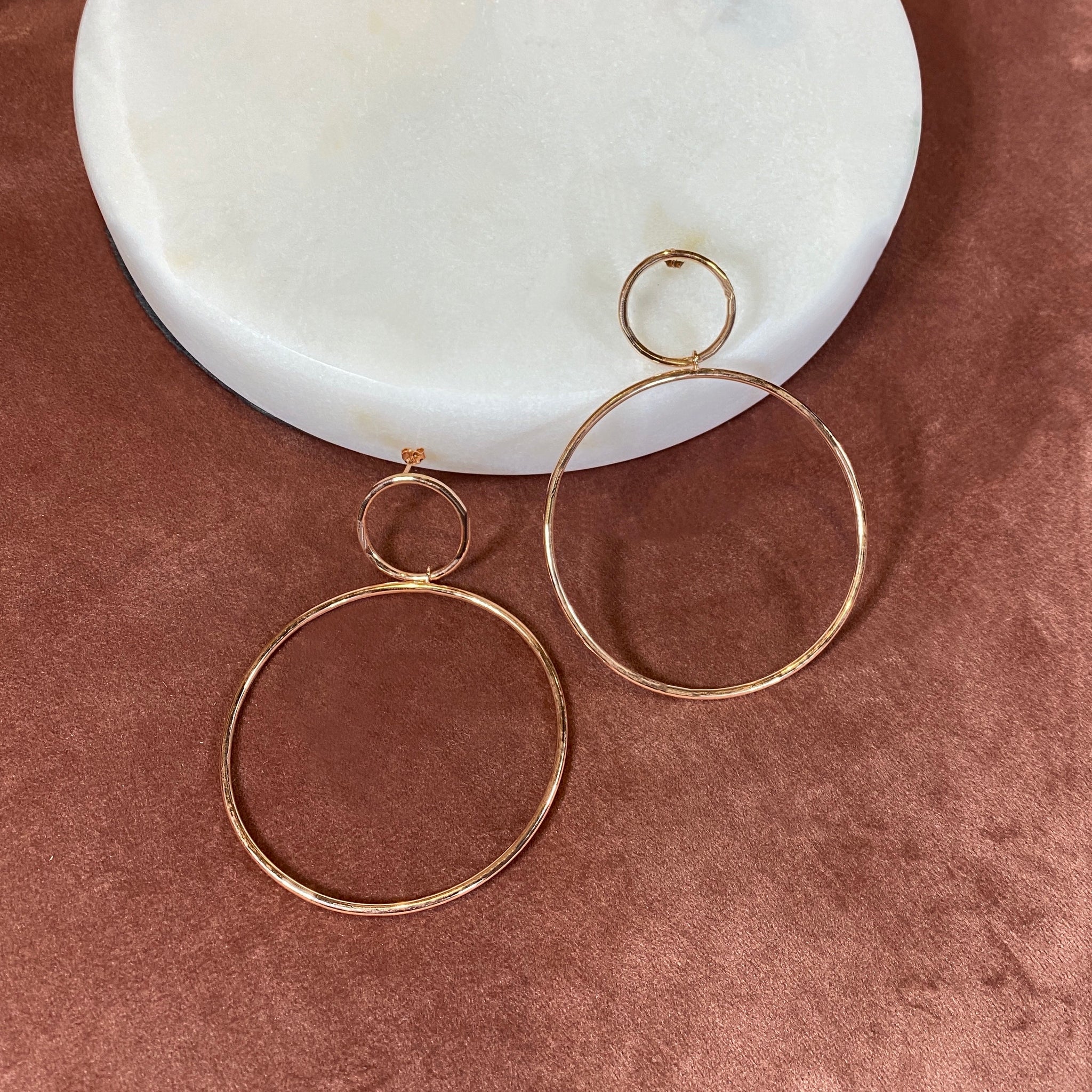 Double Hoop Earrings, Rose Gold - Bella Mayford