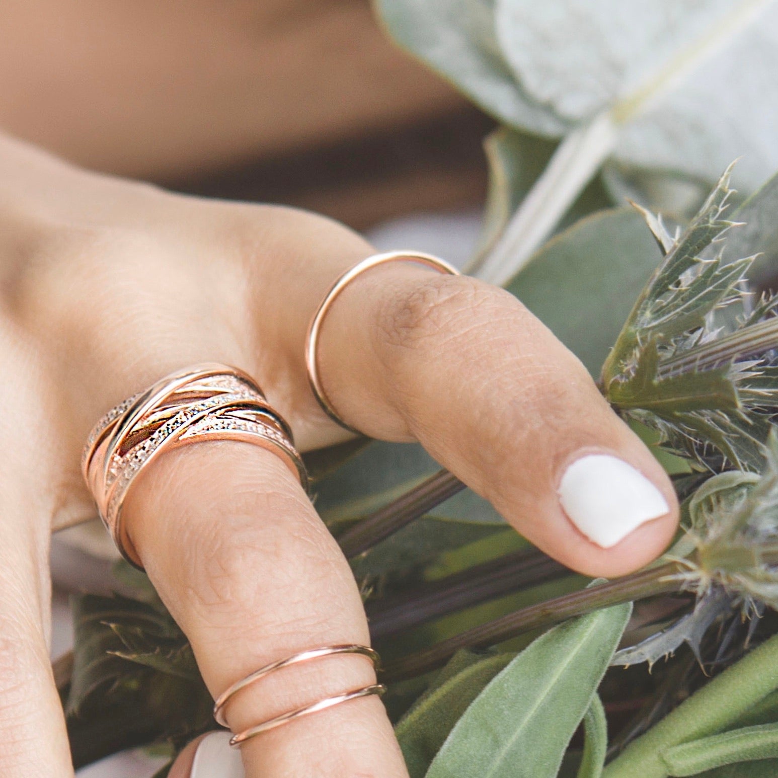 Simple Delicate Band Ring, Rose Gold