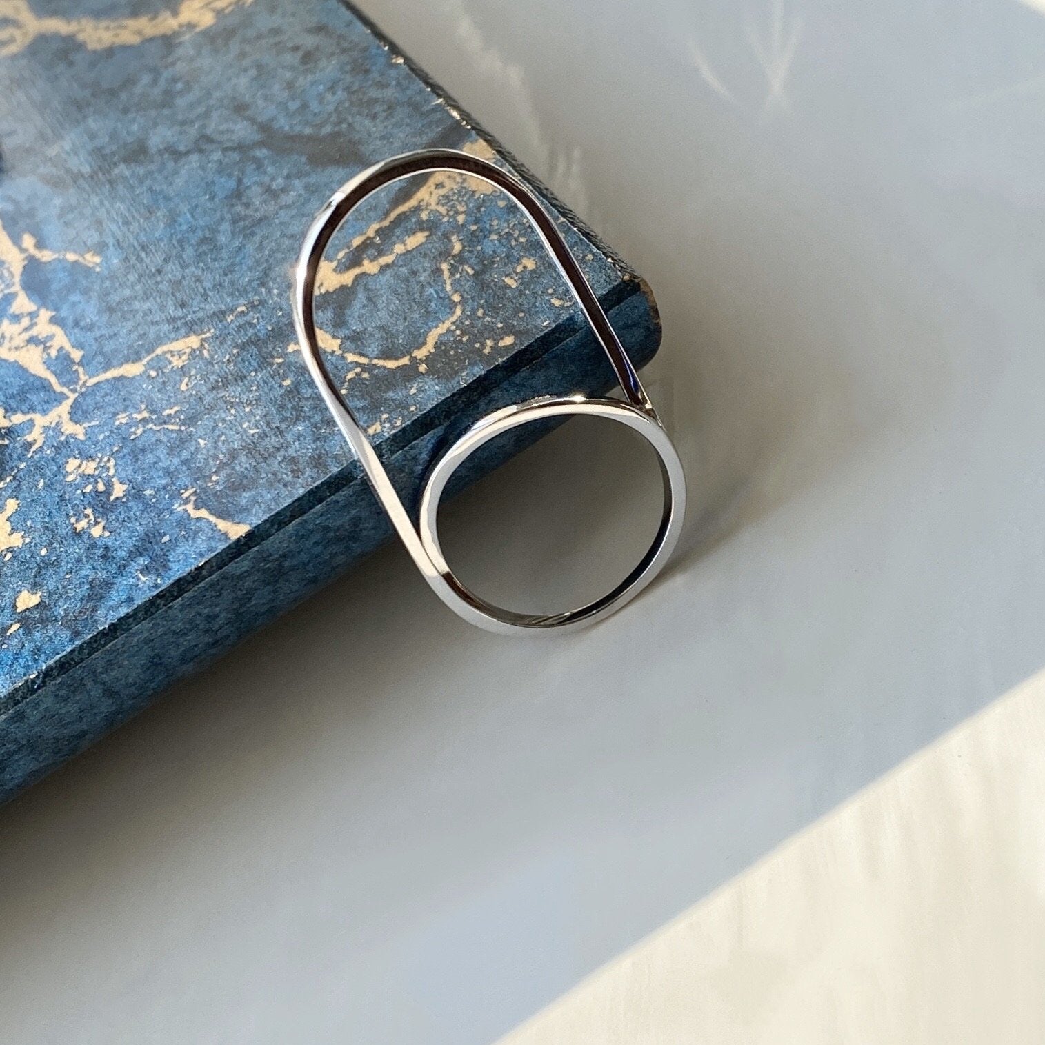 Double Finger Ring, Sterling Silver