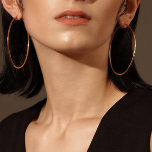 Classic Thin Hoop Earrings, 14ct Gold Plate