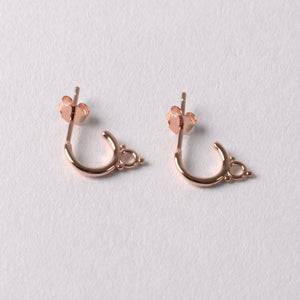 Bohéme Mini Hoop Earrings, Rose Gold