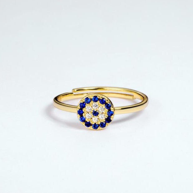 Protection Gemstone Ring, 14K Gold Plate